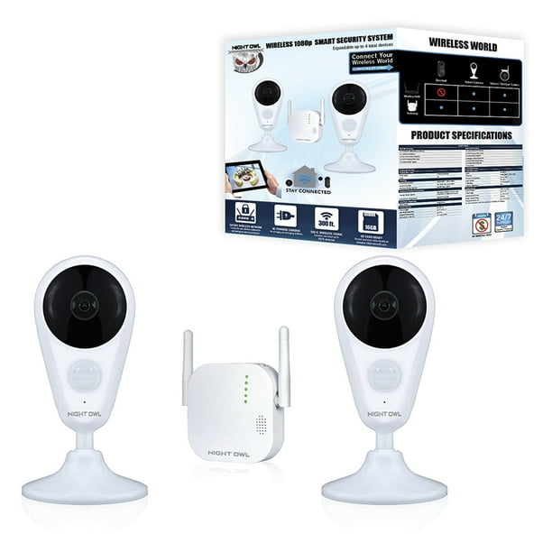 Night Owl 4 Channel 1080p Hd Wireless Gateway With 16gb Microsd Card And 2 Ac Powered Indoor Wireless Cameras Walmart Com Walmart Com