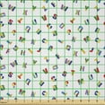 thumbnail image 2 of Ambesonne ABC Theme Fabric by the Yard Microfiber, Cartoon Alphabet Print, 5 Yards, Multicolour, 2 of 4