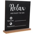 thumbnail image 2 of WiFi Pattern Wood Sign Board for Displaying WiFi Blackboard for Desktop, 2 of 4