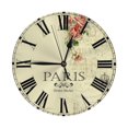 thumbnail image 1 of Reloj de pared con diseño de mercado de flores de París, silencioso, de 10 pulgadas, estilo rústico retro, decorativo para sala de estar, cocina, hogar, baño y dormitorio, 1 of 7