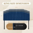 thumbnail image 2 of Upholstered Headboard for Full/Queen Beds - Arched Headboard Wall Mount & Bed Frame Mount, Adjustable Height, Velvet Tufted Modern Vertical Channel Design (Blue, Queen), 2 of 5