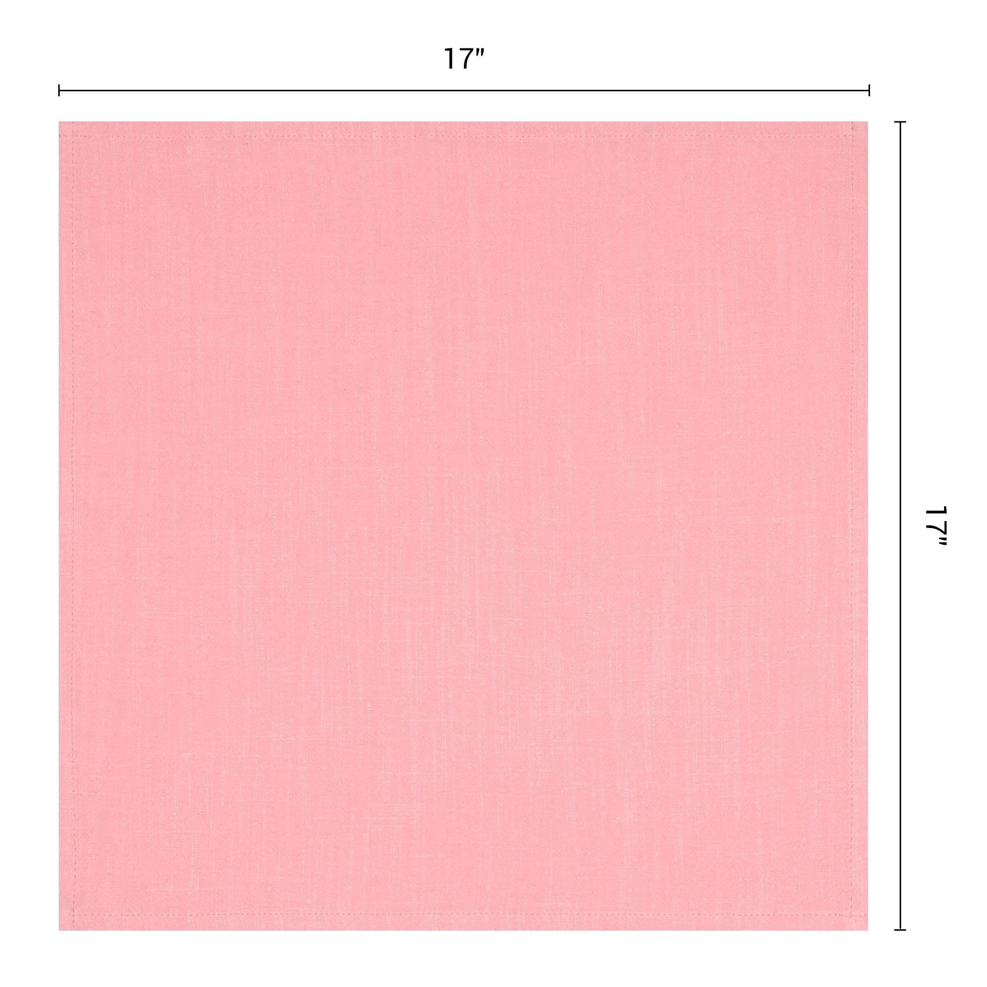 Unique Bargains 6Pcs Cotton Washable Cloth Napkins Pink 16x16inch