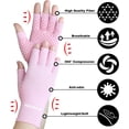 thumbnail image 2 of 2 Pairs Arthritis Compression Gloves for Rheumatoid, Carpal Tunnel Pain, Hand Compression Gloves Fingerless for Typing, Work, Driving, Fit Women Men, Anti-Slip Dots (Pink, Medium), 2 of 7