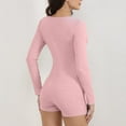 thumbnail image 4 of Ensemble de Pyjama Bodycon pour Femmes Printemps Aguichant Col en V Manches Courtes Combishort, 4 of 4