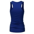 thumbnail image 4 of Made by Olivia Women's Casual Basic Sleeveless Racerback Tank Top Royal Blue L, 4 of 4