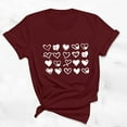 thumbnail image 5 of WREESH Cute Summer Letter Print T-Shirts Women's Short Sleeve Fashion Tops with Round Neck Wine, 5 of 5
