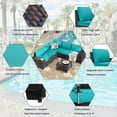 thumbnail image 2 of ALAULM 6 Pieces Patio Conversation Set, Outdoor Sectional PE Rattan Wicker Furniture Seat,Blue, 2 of 8
