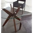 thumbnail image 4 of Pemberly Row Contemporary 48" Round Glass Top Walnut Base Dining Table, 4 of 5