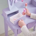 thumbnail image 7 of Teamson Kids Heart-Shaped Wooden Vanity Set with LED Lights, Triple Mirror & Storage Drawers, Purple, 7 of 7
