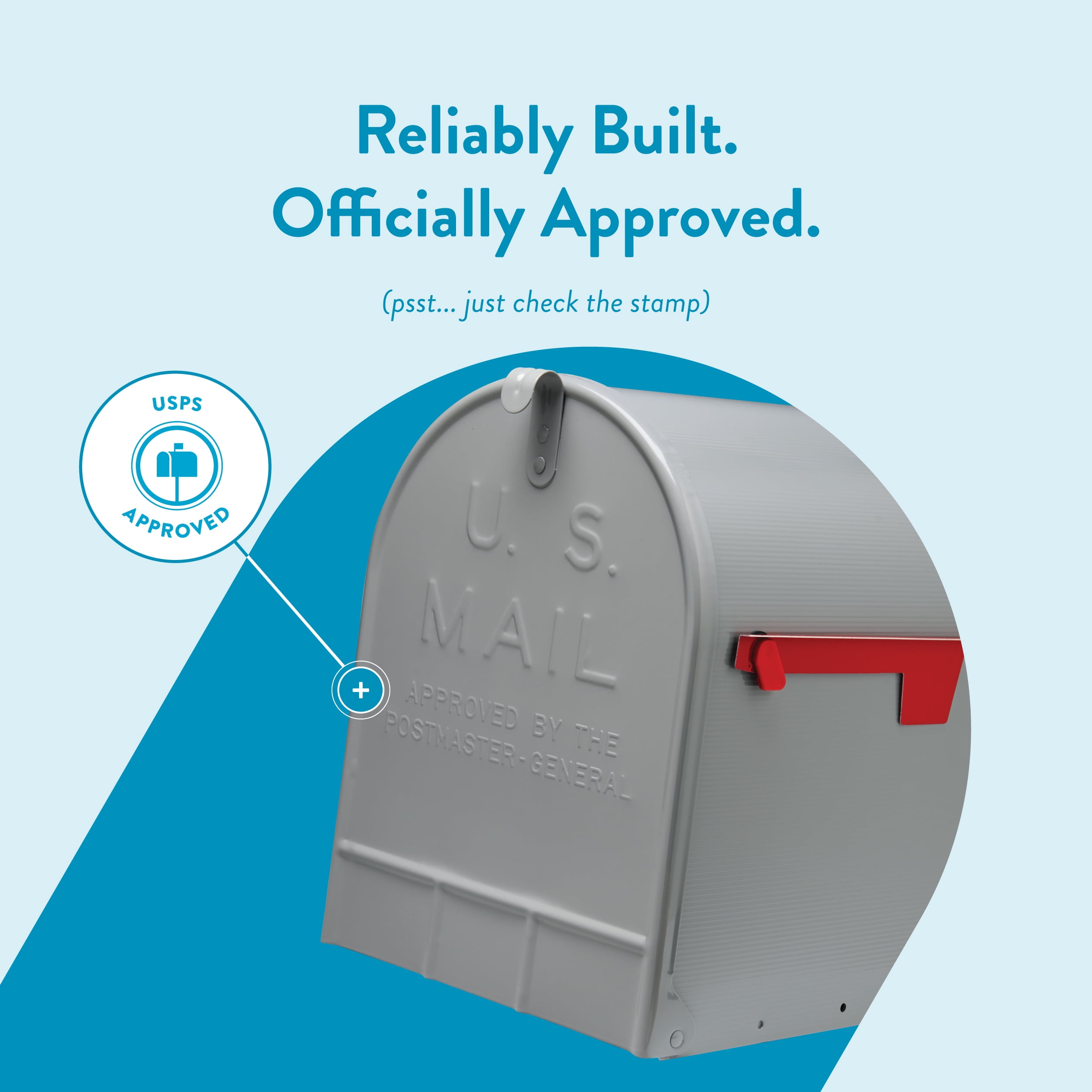 Architectural Mailboxes Stanley Galvanized Steel, Extra Large, Post-Mount Mailbox in Grey
