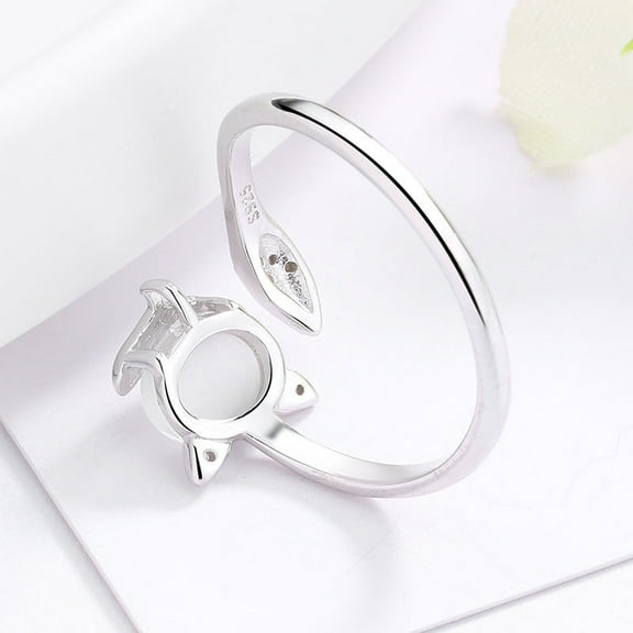 S925 Sterling Silver Fox Diamond Ring