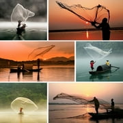 NEWEEN Cast Net 3/8 Mesh Hand Cast Fishing Net Saltwater Bait Casting Net 4/6/8FT Radius Size