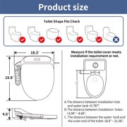 Kerde Smart Electronic Bidet Toilet Seat with Heated Seat and Dryer, Elongated White