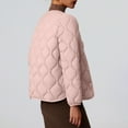 thumbnail image 4 of Women's Solid-Color Fashionable Lightweight Down Cotton-Padded Jacket, Warm Collarless Quilted Coat for Easy Comfort and Minimalist Style,Pink,3XL, 4 of 4
