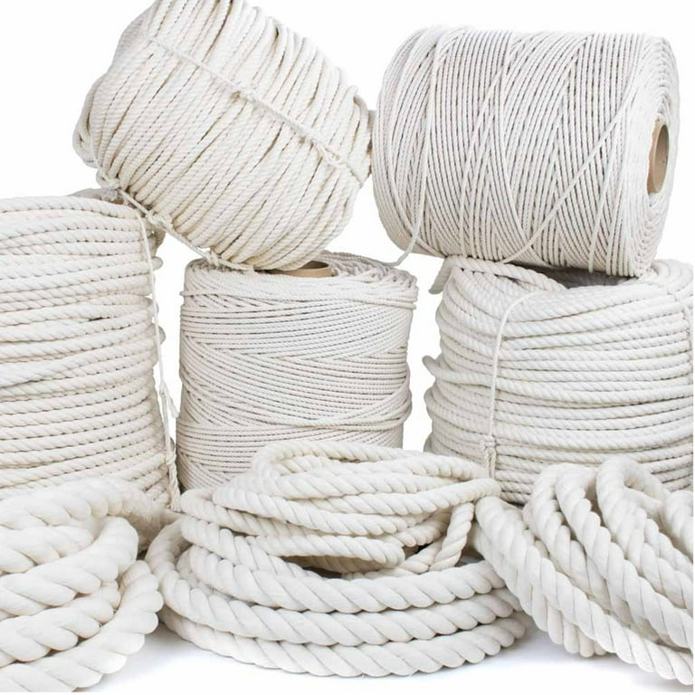 Golberg White Natural Cotton Rope - 1/4 Inch Diameter Twisted 100
