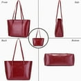 thumbnail image 4 of Women Synthetic Leather 4Pcs Handbag Set Tote Bag Fashion Shoulder Bag Hobo Top Handle Satchel Purse Wallet Clutch, 4 of 6