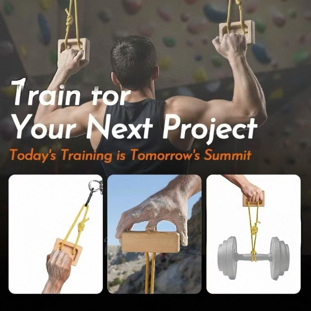 Ksruee Climbing Hangboard Finger Grip Strength Training Board Wooden Climbing Fingerboard for Rock Climbers Home Gym Indoor Doorway Wall Outdoor Bouldering Pull Up Workout