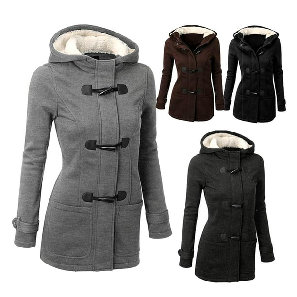 Women s Casual Double Breasted Blended Classic Pea Coat Winter