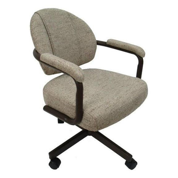 Swivel Metal Caster Dining Chair M-70 - Hemsath Driftwood on Brown
