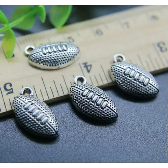U8MO 12~50pc Rugby Football Alloy Charms Pendant Jewelry Making DIY 17*12mm-30pcs