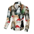 thumbnail image 5 of Men's Ugly Christmas Hawaiian Shirt Long Sleeve Button Down with Santa Claus Print Casual Holiday Party Blouse Festive Funny Xmas Top, 5 of 8