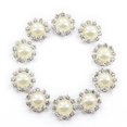 thumbnail image 4 of 15x Crystal Faux flower Botón Decoración DIY Beige, 4 of 7
