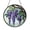 Acrylic 3.5 Inch, variant on Flowing Purple Flower Stained Glass Style Round Window Hanging