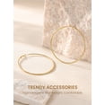 thumbnail image 6 of KeyStyle 14k Gold Plated Hoop Earrings for Women Lightweight Large Hoops Earring 80mm Christmas Birthday Gift, 6 of 11