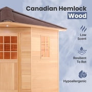 ALEKO Canadian Hemlock Wet Dry Outdoor 8 Person Sauna with Roof, 8 kW ETL Certified Heater