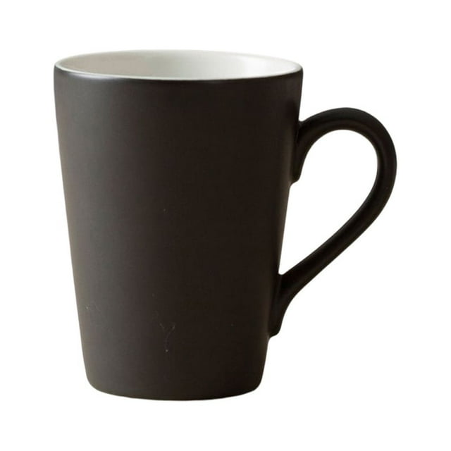 Injueey Taza de café resistente a altas temperaturas para desayuno de té de agua de leche de cerámica con taza con asa regalo de negocios Mostrada Negro 301-400ml