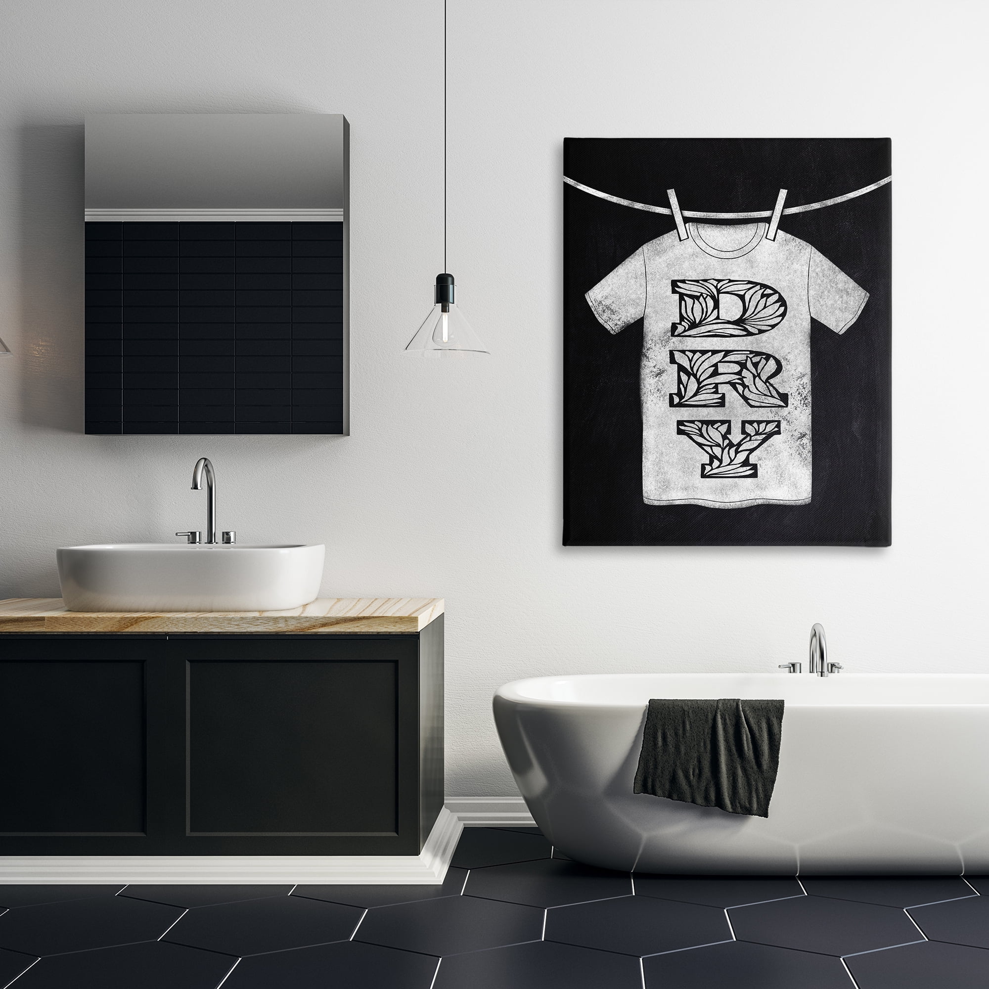Laundry Dry Ornate Letters Canvas Wall Art, design by Marcus Prime
