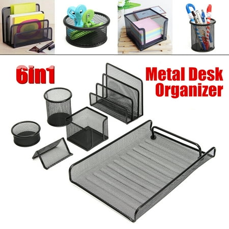 6pcs Metal Mesh Business Card Holder Letter Rack Office Unionbasic Multi Functional Office Desk Organizer Key Feature Of Space Saving At 11 22 Wide 5 7