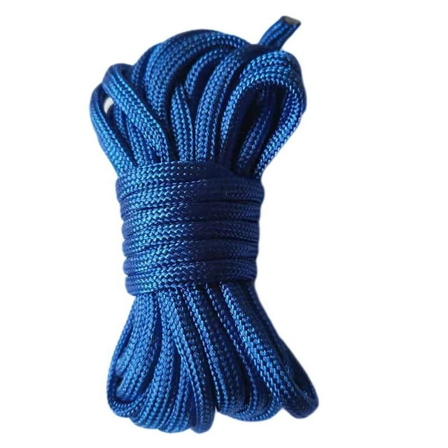 Nvzi-c 2 Pcs Cordon en Nylon Tressé 4mm pour Camping, Hamac, Corde à Linge, Randonnée, Pêche-3 Yards, Bleu