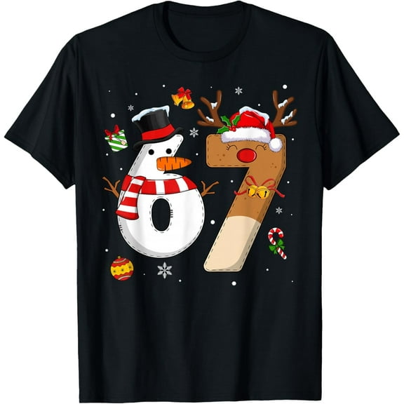 67 Six Seven Funny Christmas Shirts Boys Girls 6 7 Meme T-Shirt
