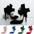 thumbnail image 3 of Ladies Sandals Heels Fashion Side Bow Design Pointed Toe Stilettos for Women, 3 of 6