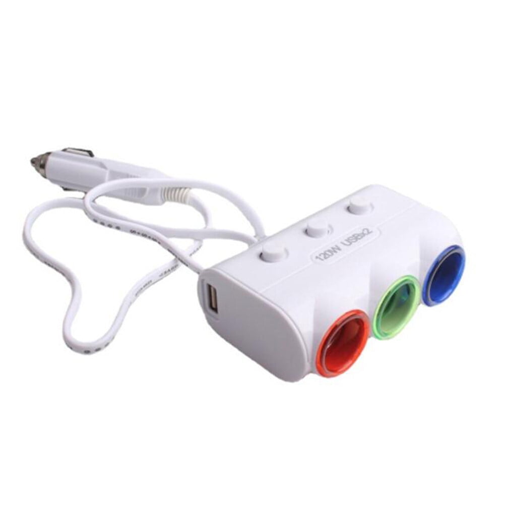 Chargeur Allume-Cigare de Voiture Prise Auto Séparateur Prise Chargeur USB  Adaptateur