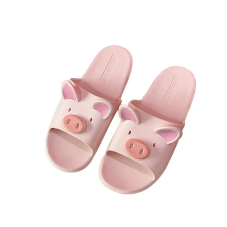 

1 Pair Lovely Slippers Stereo Piggy Slippers Non-slip Bathroom Slippers Skid Resistance for Home Indoor Size 36-37 Yards (Pink)