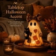 thumbnail image 4 of Lighted Vintage Patchwork Ghost, Led Lighted Vintage Patchwork Ghost with Black Cat, LED Glowing Halloween Figurine, Rustic Fall Figurine Decoration for Mantel Shelf Entryway Porch, A, 4 of 8