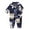 Navy, variant on CONFREE Unisex Kids Pajamas Set Long Sleeve Cartoon Cow Prints Buttons Sleepwear Tops Pant Pjs for Toddler Boys Cozy Jammies