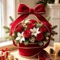 thumbnail image 6 of Christmas Wired Ribbon with Gold Trim, Plaid Fabric Ribbon Roll, Gift Wrapping Wreath Tree Decor, 6 of 6