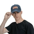 thumbnail image 6 of DouZhe Adjustable Washed Cotton Baseball Cap - Open Entry Sign Prints Vintage Dad Hat Unisex Sports Caps (Blue), 6 of 7
