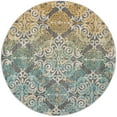 thumbnail image 3 of SAFAVIEH Evoke Keith Damask Distressed Area Rug, Grey/Ivory, 6'7" x 6'7" Round, 3 of 7