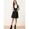 thumbnail image 4 of Vestido Allegra K Vestido tipo peto A-Line con doble botonadura Negro L, 4 of 6