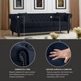 thumbnail image 6 of Sailvan 80" Chesterfield Velvet Sofa, 3 Seater Tufted Couch with Nailhead Trim and Rolled Arms Black, 6 of 7