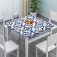 thumbnail image 3 of Bright Floral Print Square Tablecloth with Elastic Fit, Polyester Fabric with Elastic Hem Ideal for 36x36 Inch Square Tables, Elastic Edge Ensures Secure Fit, 3 of 6
