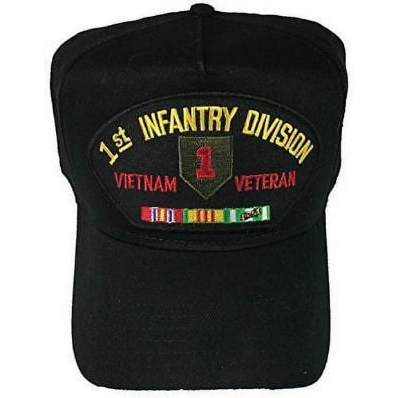 US ARMY 1ST ID FIRST INFANTRY DIVISION VIETNAM VETERAN HAT W/ CAMPAIGN RIBBONS
