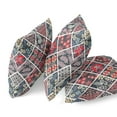 thumbnail image 2 of Fall Patch Snowflowers Throw Fabric Pillow in Gray Blue Navy 16x16, 2 of 7