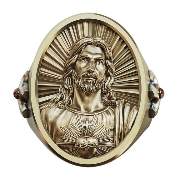 Vintage Style Brass Jesus Christ Cross Ring Religious Jewelry BR509 US Size 9