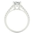 thumbnail image 4 of 2.21 ctw Solitaire with Zirconia Diamond Accents Anniversary Ring for Women | Oval Cut White Sapphire | Hyperallergenic Solid 14K White Gold, 4 of 5