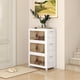 thumbnail image 2 of Costway Paquete De 3 Contenedores De Almacenamiento Con Tapas De 189 L, De Plástico Apilables Con Ruedas, Organizador De Armario Plegable Con Puertas Magnéticas De Apertura Frontal, Blanco, 2 of 4